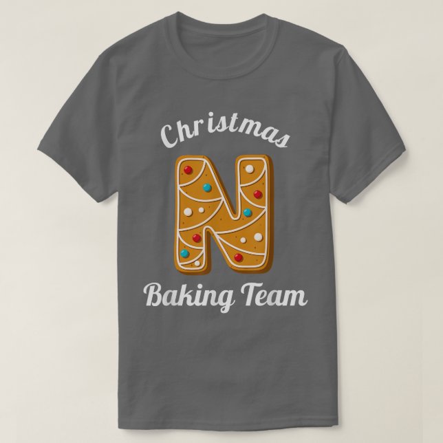 Camiseta Christmas Baking Team Letter N Holiday Matching Fa (Diseño del anverso)