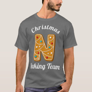 Camiseta Christmas Baking Team Letter N Holiday Matching Fa