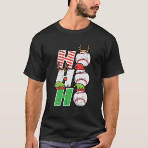 Camiseta Christmas Baseball Ho Ho Ho Funny Xmas Sports Men