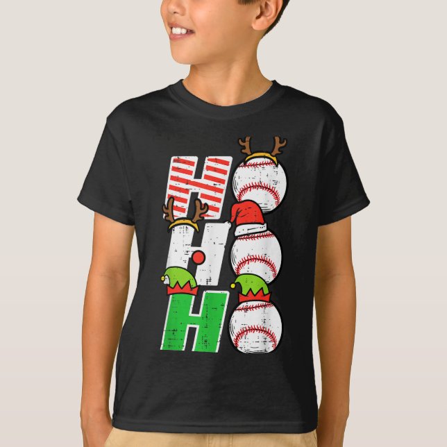 Camiseta Christmas Baseball Ho Ho Ho Funny Xmas Srts Men Bo (Anverso)