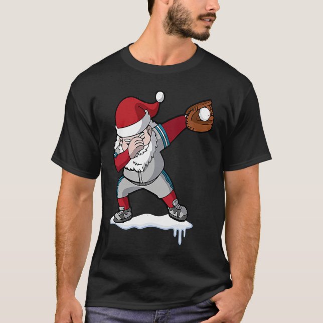 Camiseta Christmas Baseball Santa Claus Quarterback Boys Ki (Anverso)