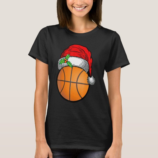 Camiseta Christmas Basketball Ball Santa Hat Xmas Sport For (Anverso)