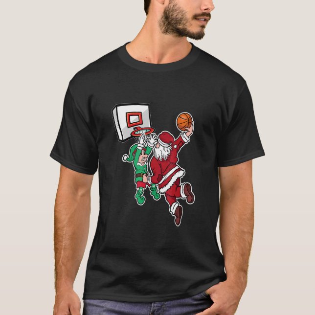 Camiseta Christmas Basketball Player Santa Dunk Xmas (Anverso)