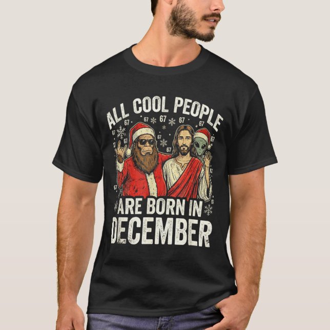 Camiseta Christmas Birthday Humor Funny Jesus Born In Decem (Anverso)
