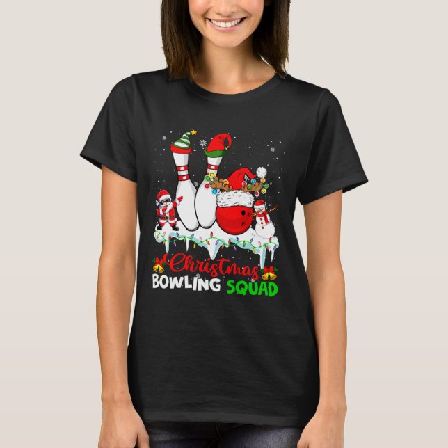 Camiseta Christmas Bowling Squad Dabbing Santa Elf Bowling  (Anverso)