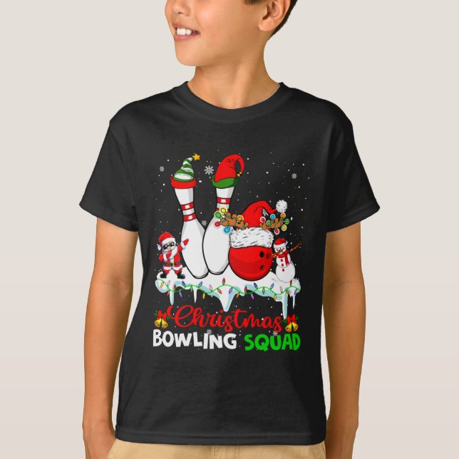 Camiseta Christmas Bowling Squad Dabbing Santa Elf Bowling  (Anverso)