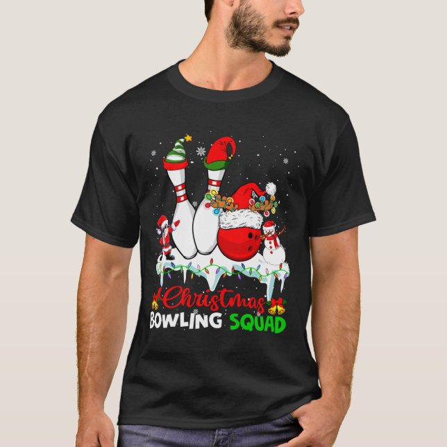 Camiseta Christmas Bowling Squad Dabbing Santa Elf Bowling  (Anverso)
