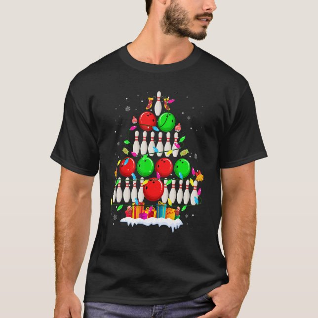 Camiseta Christmas Bowling Tree  For Bowling  Men Women (Anverso)