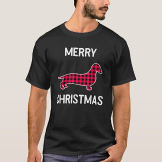Camiseta Christmas Buffalo Check Dachshund for Dachshund Do