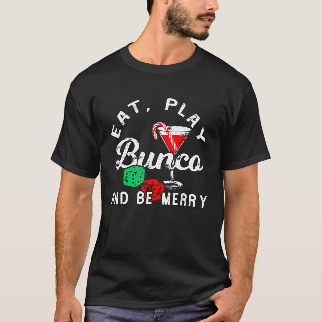 Camiseta Christmas Bunco Drinking Candy Cane Cocktail (Anverso)