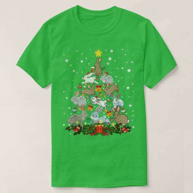 Camiseta Christmas Bunny Tree Funny Rabbit Lover Xmas Decor (Diseño del anverso)
