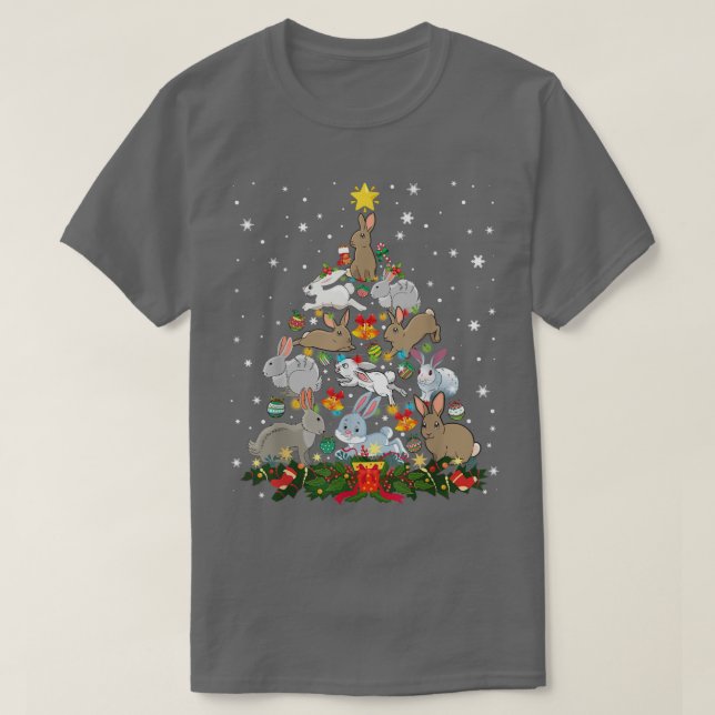 Camiseta Christmas Bunny Tree Funny Rabbit Lover Xmas Decor (Diseño del anverso)