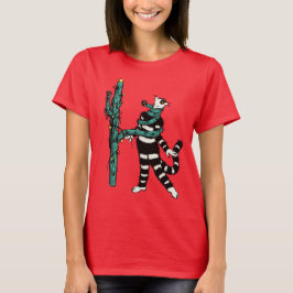 Camiseta Christmas Cactus Hugs Cute Kitty Cat Lover