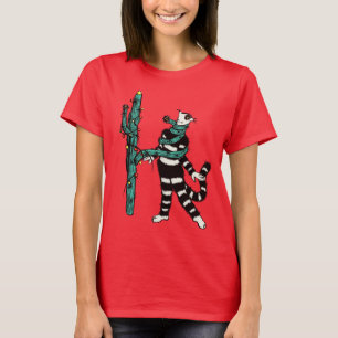 Camiseta Christmas Cactus Hugs Cute Kitty Cat Lover