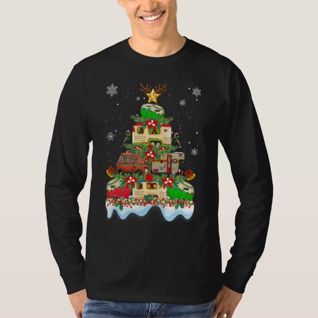 Camiseta Christmas Camping  X mas Camping Truck Tree Camper (Anverso)