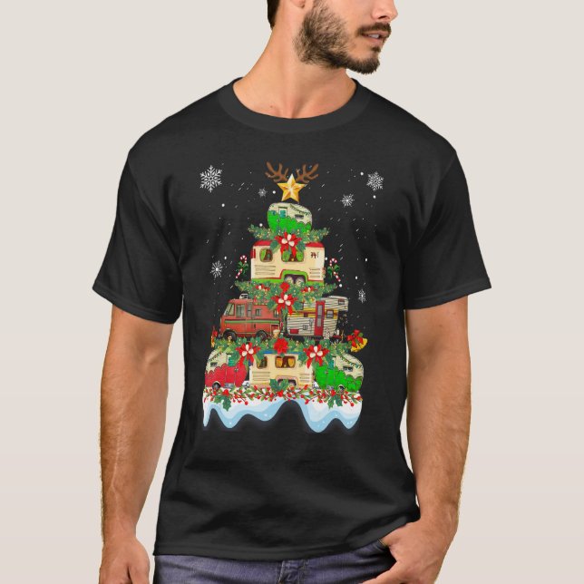 Camiseta Christmas Camping  X mas Camping Truck Tree Camper (Anverso)