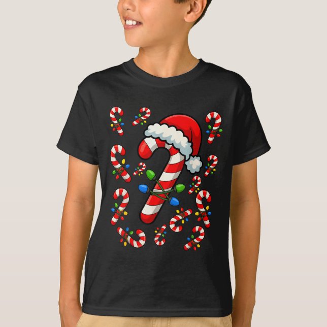 Camiseta Christmas Candy Cane Crew Xmas Holiday Family Matc (Anverso)