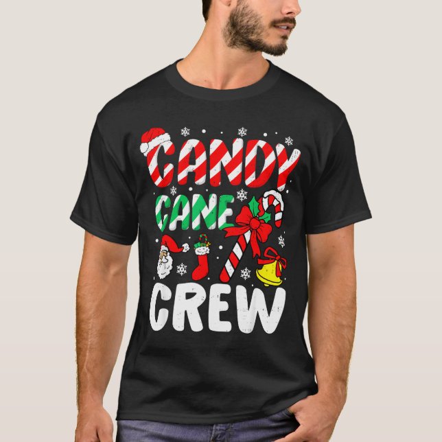Camiseta Christmas Candy Cane Crew Xmas Holiday Toddler Kid (Anverso)