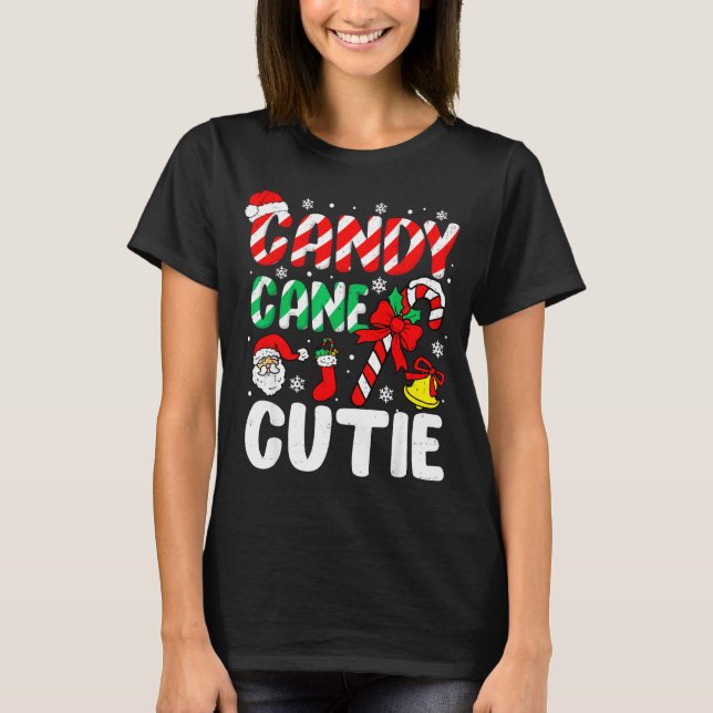 Camiseta Christmas Candy Cane Cutie Xmas Holiday Toddler Ki (Anverso)