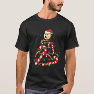 Camiseta Christmas Candy Cane Doge Meme Shiba Santa Funny X