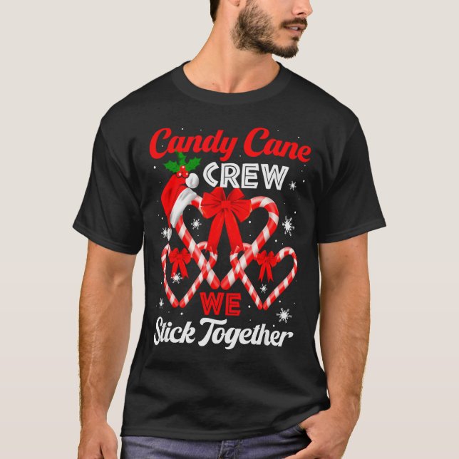 Camiseta Christmas Candy Cane Heart Holiday Family Matching (Anverso)