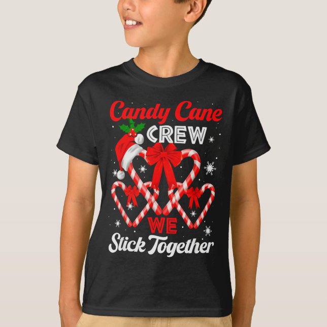 Camiseta Christmas Candy Cane Heart Holiday Family Matching (Anverso)