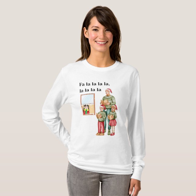Camiseta  Christmas caroling with this cheerful family (Anverso completo)