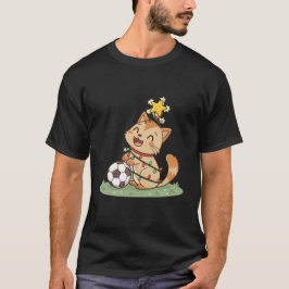 Camiseta Christmas Cat with Soccer Ball