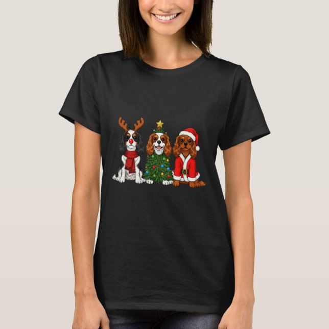 Camiseta Christmas Cavalier King Charles Spaniel Santa Rein (Anverso)