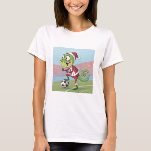 Camiseta Christmas Chameleon playing football