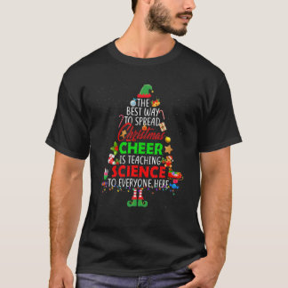 Camiseta Christmas Cheer Is Teaching Science Santa Elf Teac