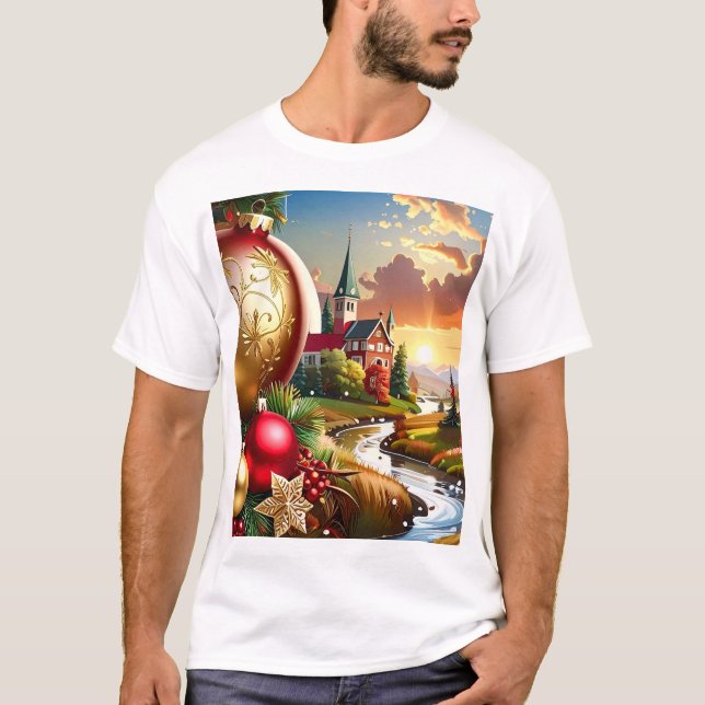 Camiseta Christmas Cheer Sunset Countryside (Anverso)