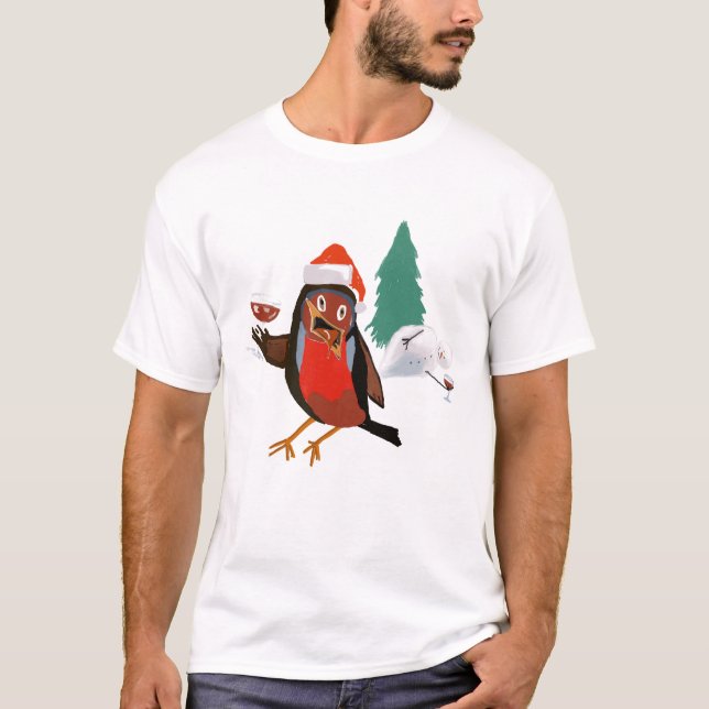 Camiseta Christmas Cheers Robin on men's t-shirt (Anverso)