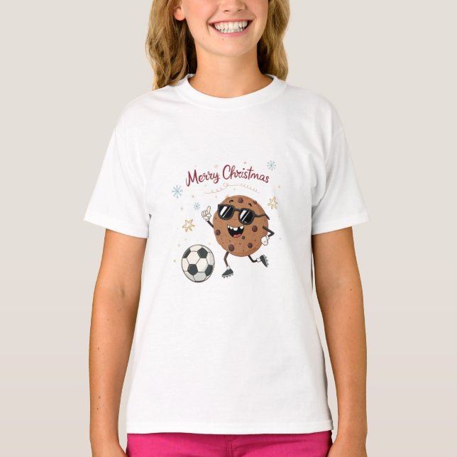 Camiseta Christmas Chocolate Cookie and Soccer Ball (Anverso)