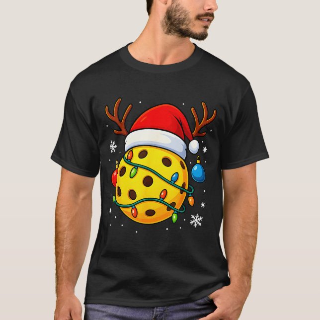 Camiseta Christmas Ckleball Santa Hat Lights Srts Xmas Paja (Anverso)