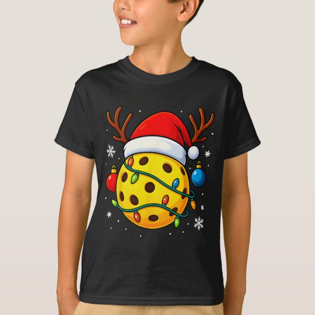 Camiseta Christmas Ckleball Santa Hat Lights Srts Xmas Paja (Anverso)