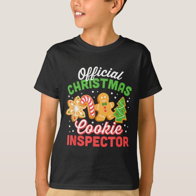 Camiseta Christmas Cookie Inspector Dad  (Anverso)