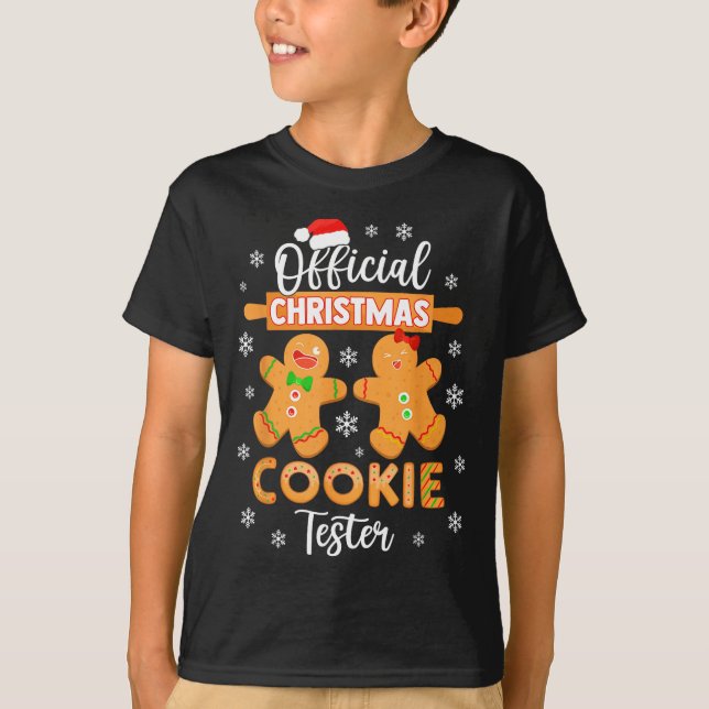 Camiseta Christmas Cookie Tester Taster Baking Crew Toddle  (Anverso)