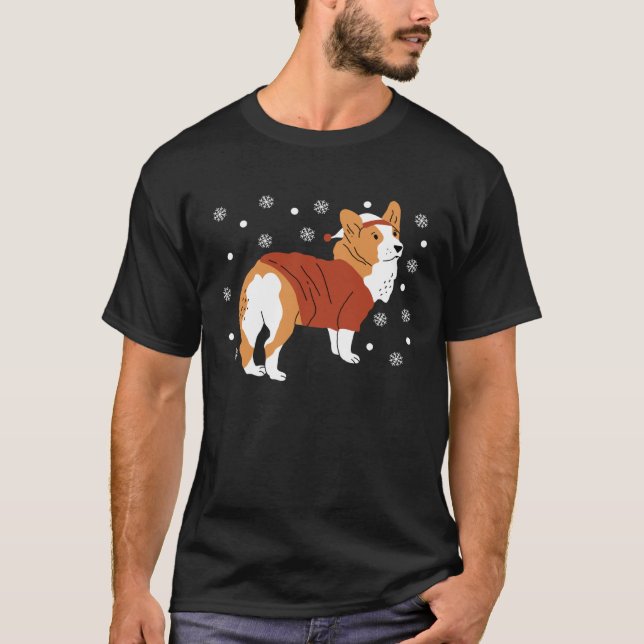 Camiseta Christmas Corgi Dog Cute Dogs  Xmas (Anverso)