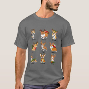 Camiseta Christmas Corgi Reindeer Hat Xmas For Dog Lover