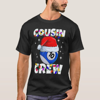 Camiseta Christmas Cousin Crew 10 Ball Billiard Pajamas Fam