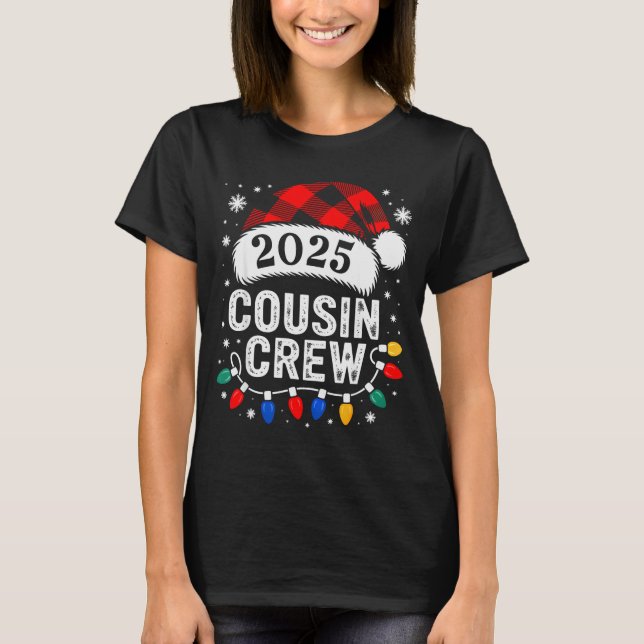 Camiseta Christmas Cousin Crew 2025 Matching Xmas Family Pa (Anverso)