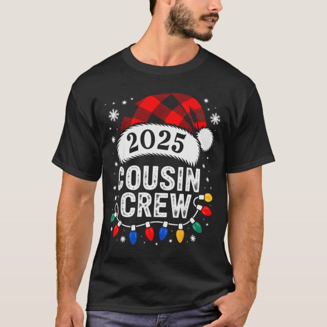 Camiseta Christmas Cousin Crew 2025 Matching Xmas Family Pa (Anverso)