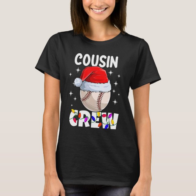Camiseta Christmas Cousin Crew Baseball Pajamas Family Xmas (Anverso)