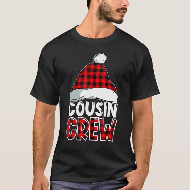 Camiseta Christmas Cousin Crew Buffalo red Plaid Pajamas Fa (Anverso)