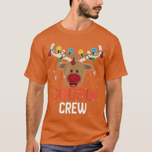 Camiseta Christmas Cousin Crew Cute Reindeer Matching Pajam