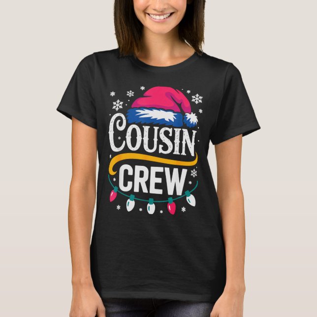Camiseta Christmas Cousin Crew Pajamas Kids Girls Toddler M (Anverso)
