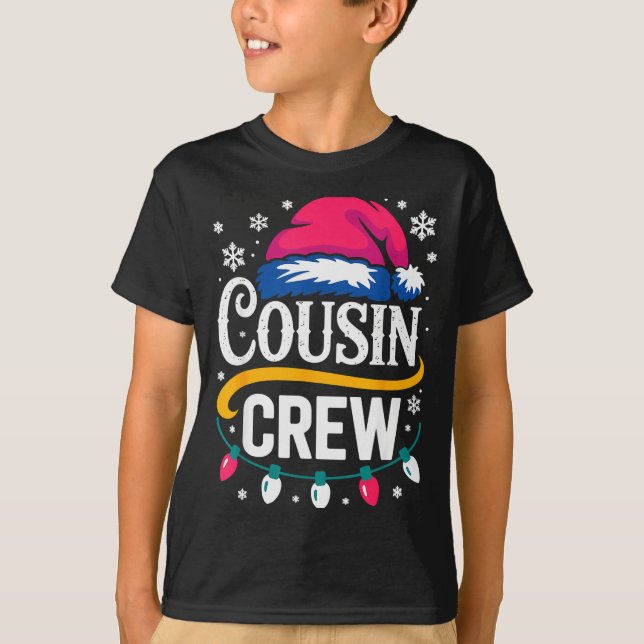Camiseta Christmas Cousin Crew Pajamas Kids Girls Toddler M (Anverso)