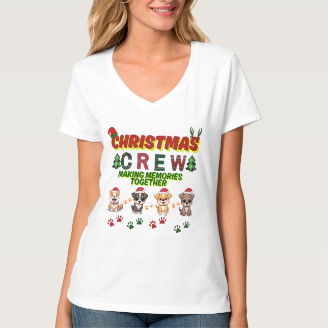 Camiseta Christmas Crew Dog Shirt- Christmas dogs family  (Anverso)