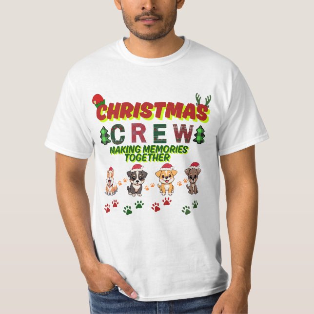 Camiseta Christmas Crew Dog Shirt- Christmas dogs family  (Anverso)